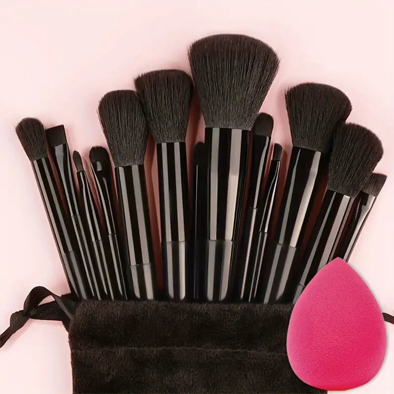13 Piece Makeup Brush Set - Soft Fluffy Eye Shadow Foundation Blush Highlighter Collection