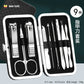 Home Nail Clipper Set - 19 Piece Large Size Dead Skin Pliers Eyebrow Clipper with Leather Sleeve
