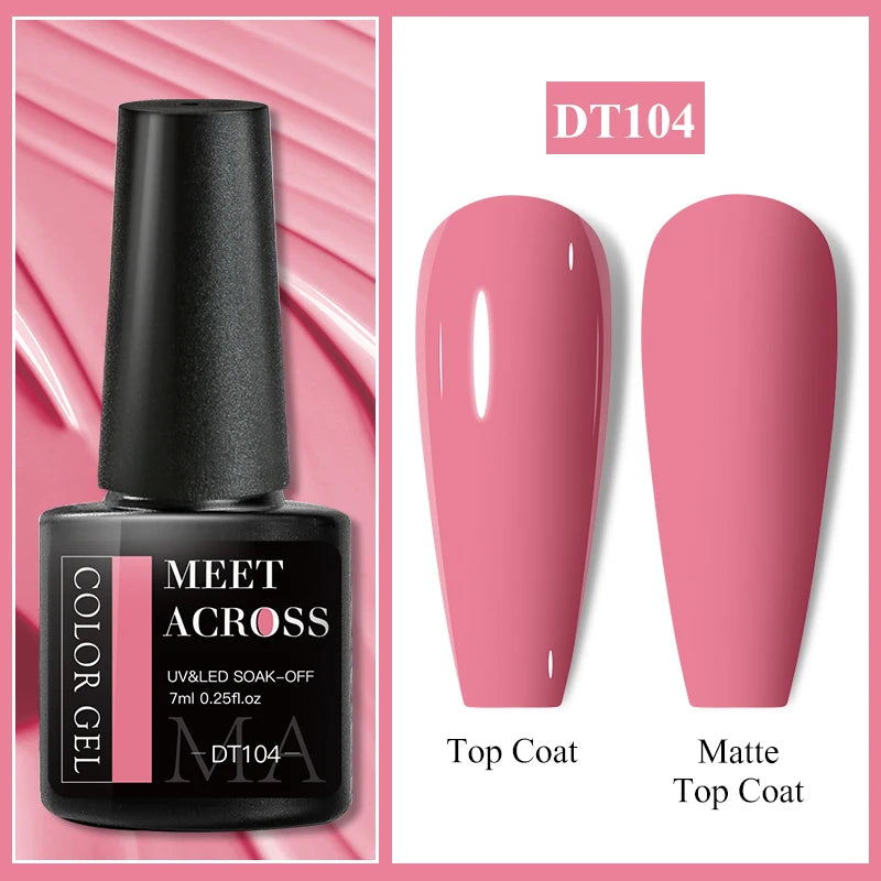 MEET ACROSS 7ml Wine Red Gel Nail Polish - Long-Lasting French Style Gel Varnish