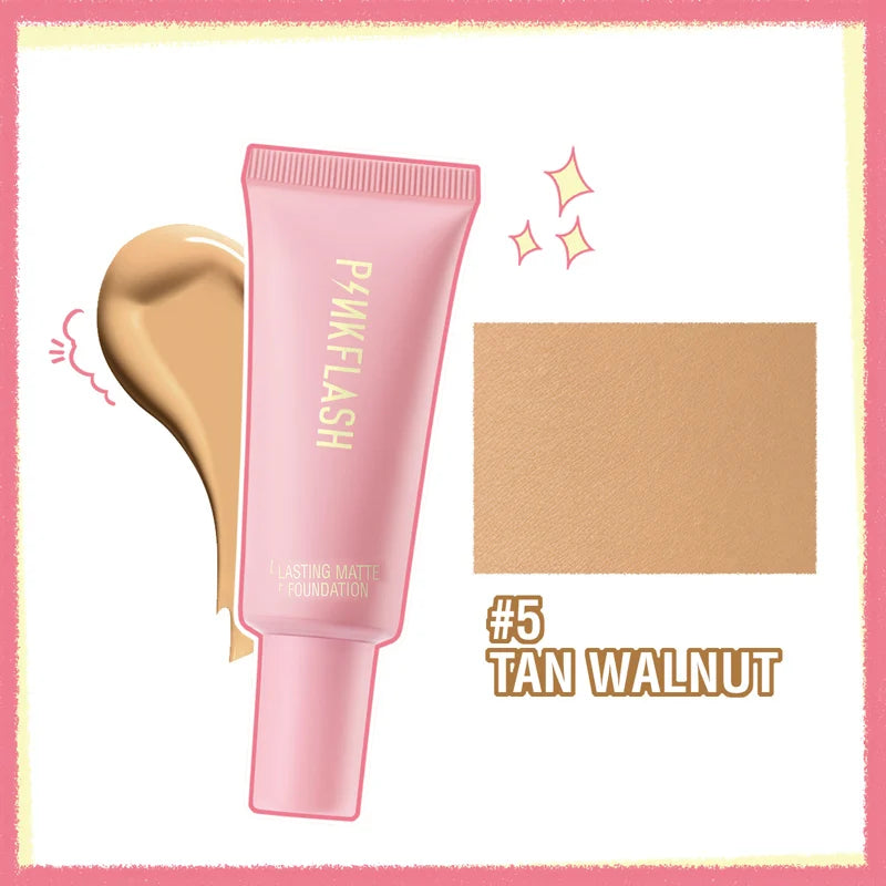 PINKFLASH Makeup Foundation - Full Concealer Smooth Oil Control Matte Base