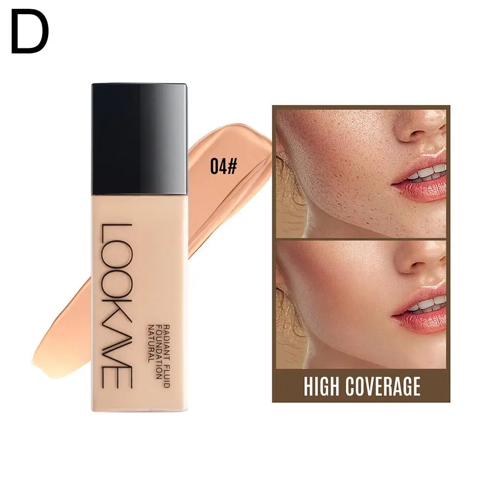 LOOKAVE Liquid Foundation - Long Lasting Full Coverage Natural Matte Moisturizing