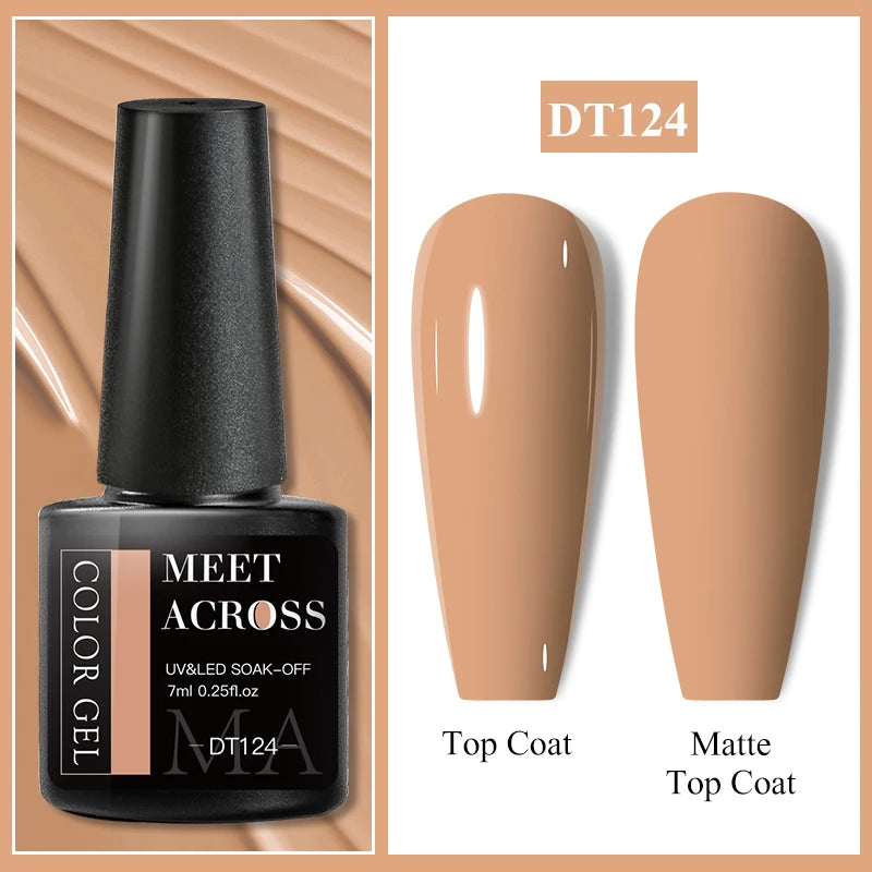 MEET ACROSS 7ml Wine Red Gel Nail Polish - Long-Lasting French Style Gel Varnish