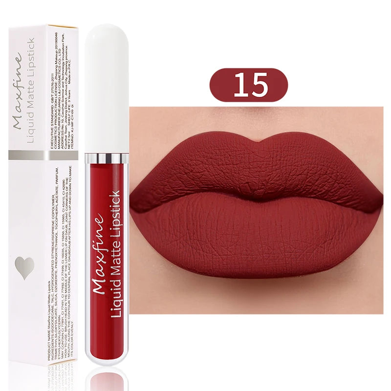 Matte Liquid Lipstick - Waterproof Velvet Lip Glaze Long-Lasting Moisturizing