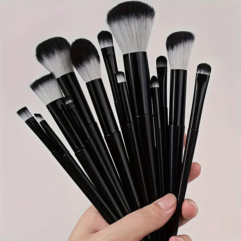 13 Piece Makeup Brush Set - Soft Fluffy Eye Shadow Foundation Blush Highlighter Collection