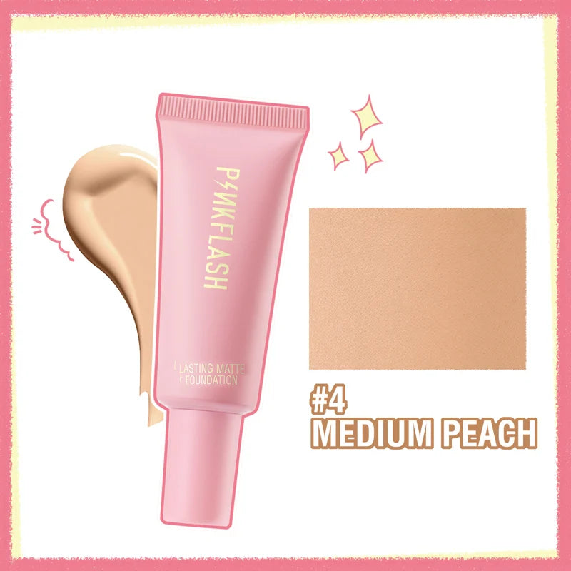 PINKFLASH Makeup Foundation - Full Concealer Smooth Oil Control Matte Base