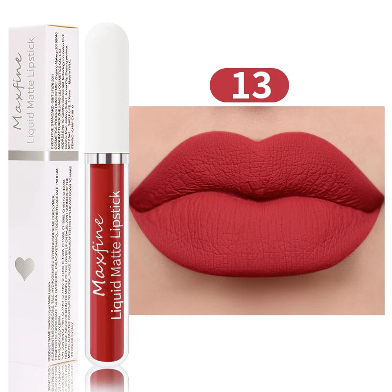 Matte Liquid Lipstick - Waterproof Velvet Lip Glaze Long-Lasting Moisturizing