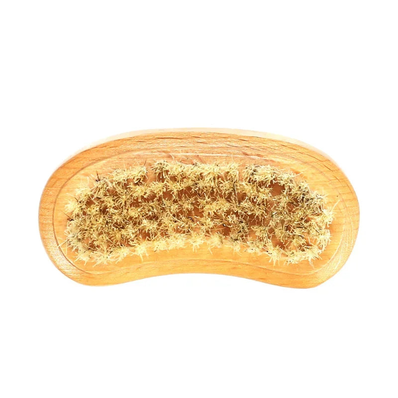 Double-Sided Nail Cleaning Brush with Wooden Handle - Natural Bristles for Manicure and Pedicure