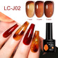 LILYCUTE 7ML Jelly Amber Gel Nail Polish - Semi Permanent UV Gel with Leopard Pattern Effect