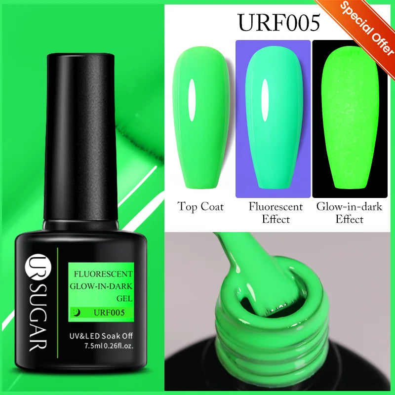 UR SUGAR 7.5ml Reflective Glitter Gel - Pink Sequins Nail Polish Semi-Permanent