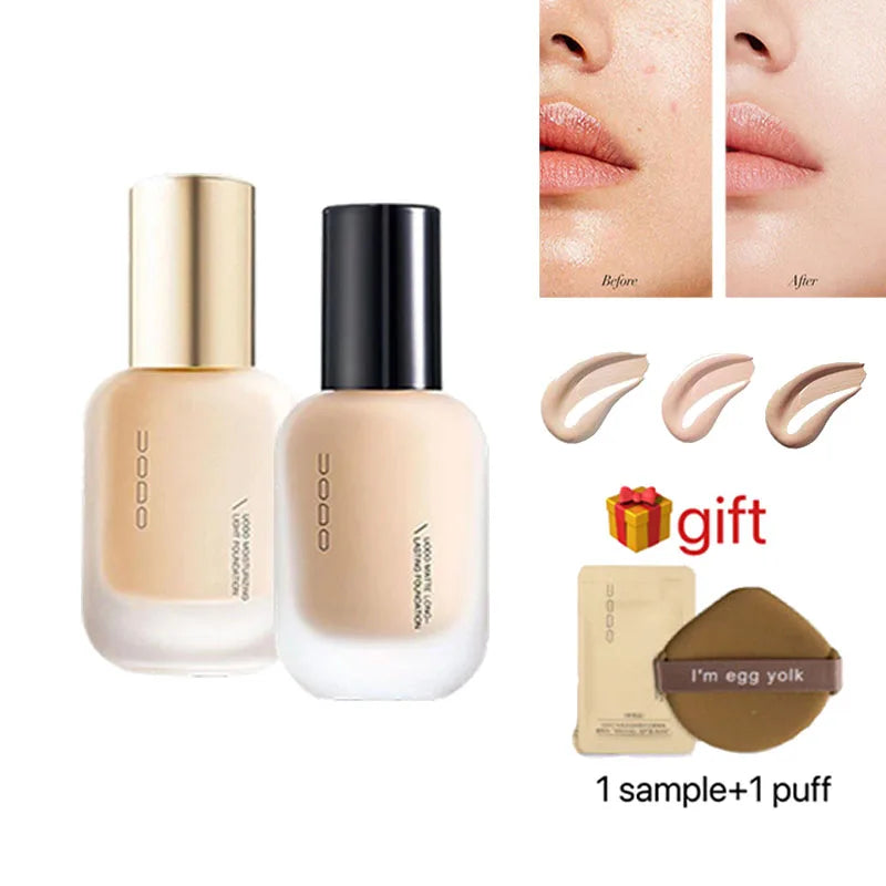 UODO Liquid Foundation Concealer - 30ml Long-Lasting BB Cream Waterproof Pore-Minimizing