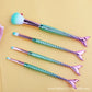 4pcs Gradient Mermaid Makeup Brushes Kit - Foundation Eyebrow Eyeliner Cosmetic Set