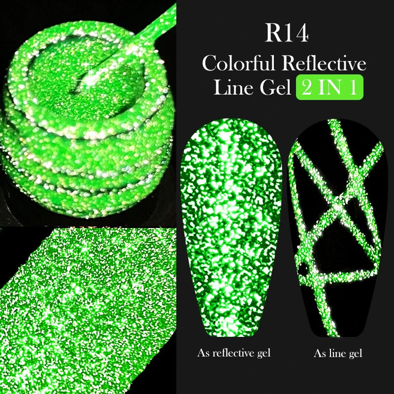 LILYCUTE 5ML Metallic Painting Liner Gel - Super Bright Gold Silver Mirror Drawing Gel