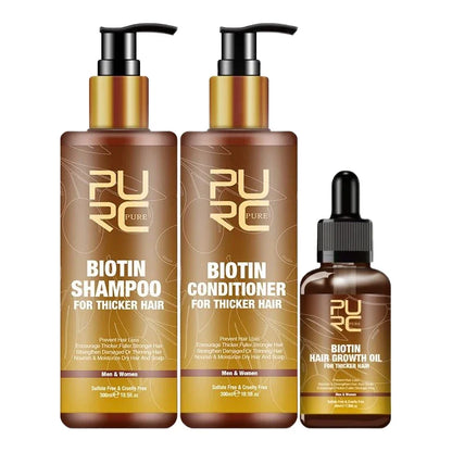 PURC Biotin Hair Growth Shampoo - Anti Hair Loss Treatment with Argan Oil & Keratin (300ml)