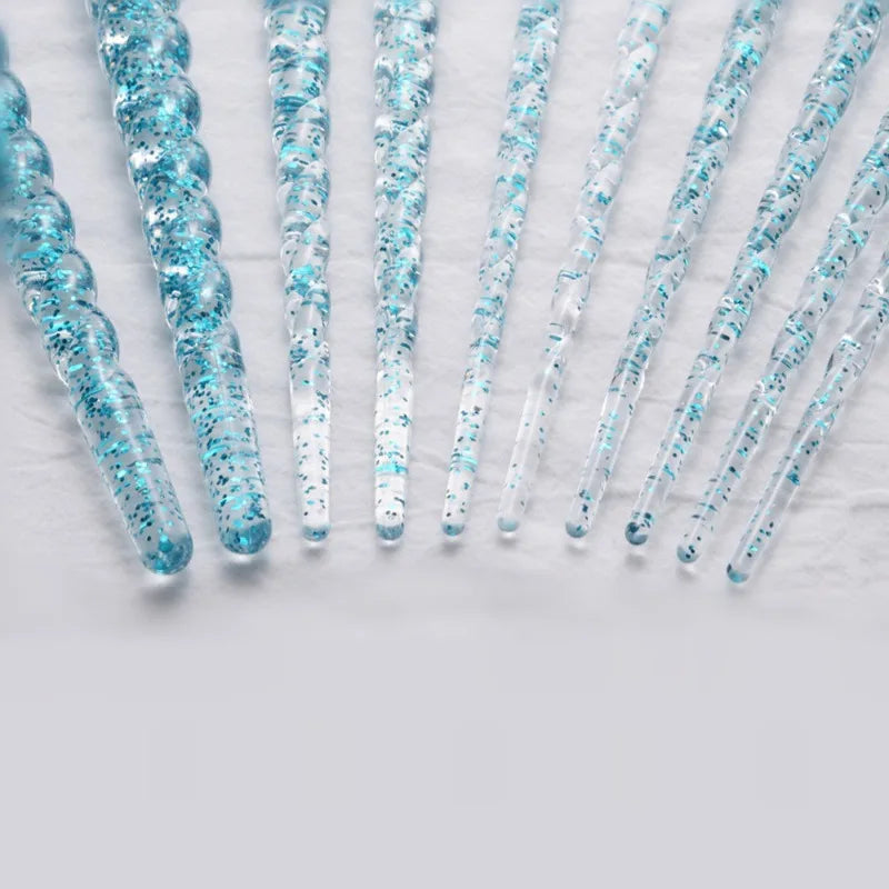 Unicorn Makeup Brushes Set - 10 Piece Glitter Foundation Powder Cosmetic Brush Set