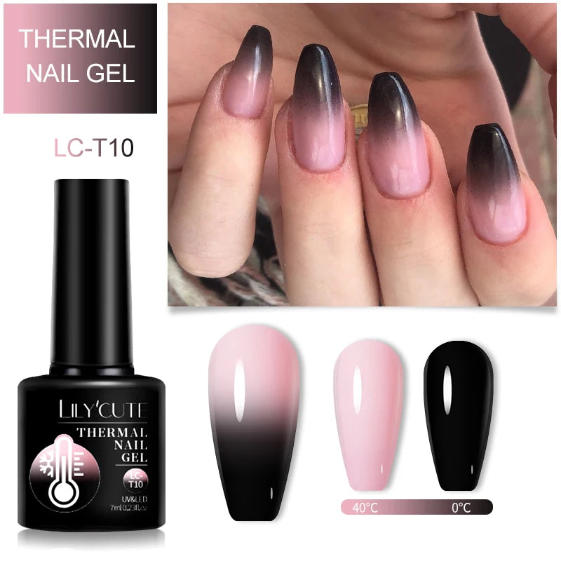 LILYCUTE 7ML Thermal Gel Nail Polish - Ultra-Thin Temperature Color Changing UV Gel