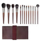 Natural Goat Hair Makeup Brush Set - 14 Piece Professional Collection with Case