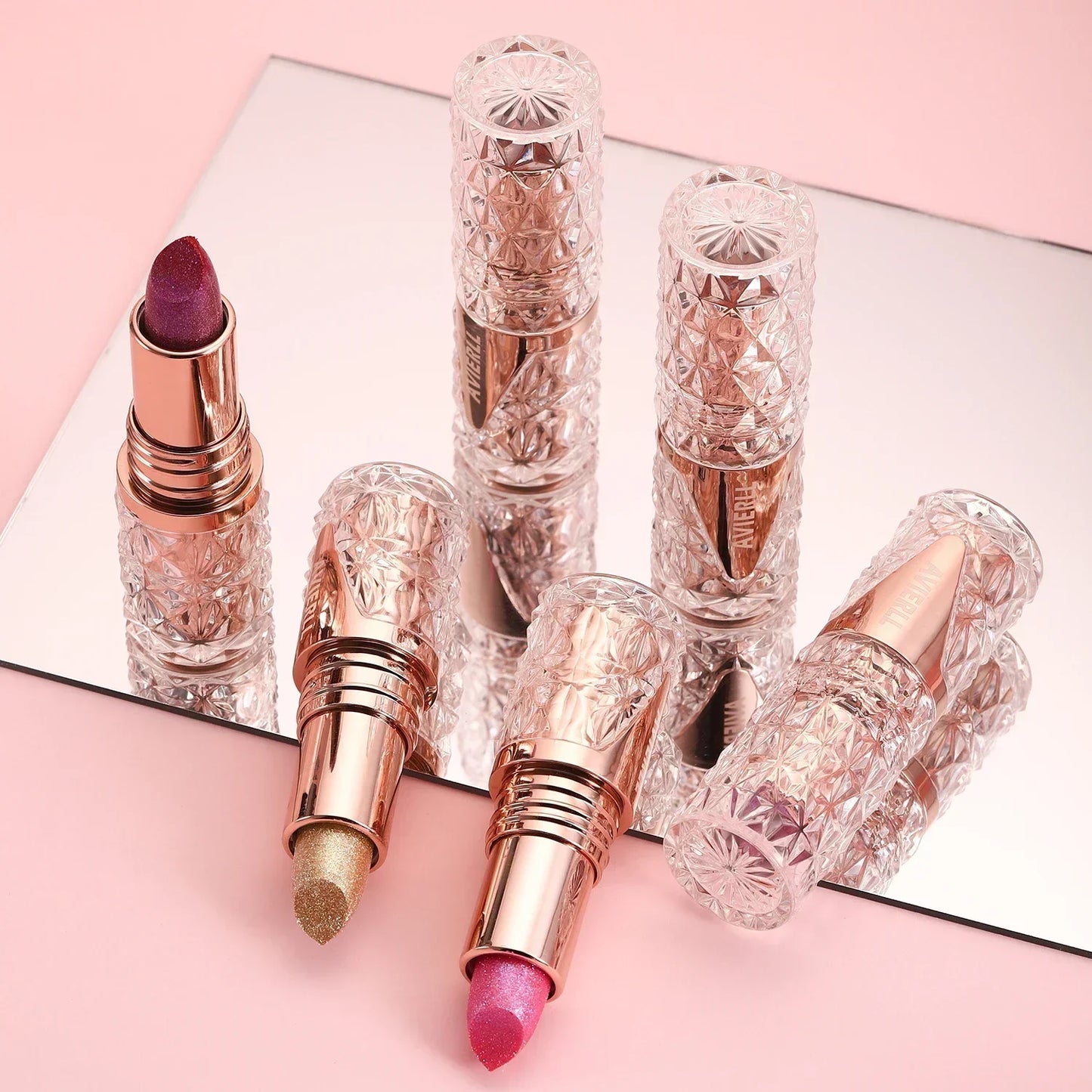 Quicksand Gold Glitter Lipstick - Moisturizing Long-Lasting Waterproof Lip Color