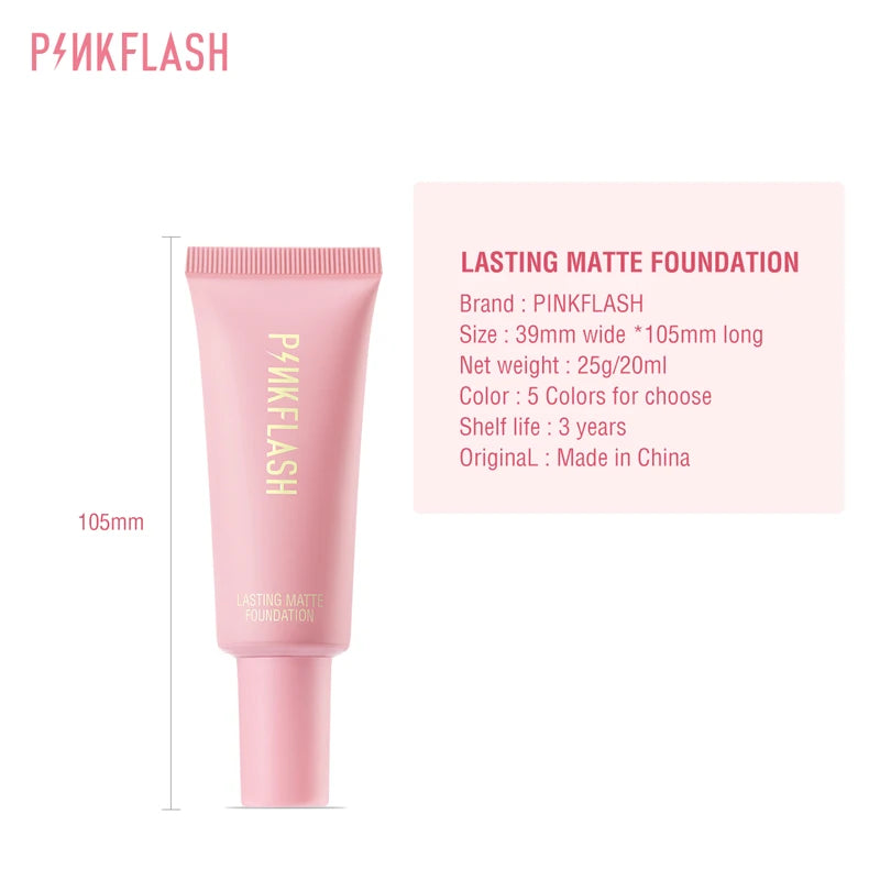 PINKFLASH Makeup Foundation - Full Concealer Smooth Oil Control Matte Base