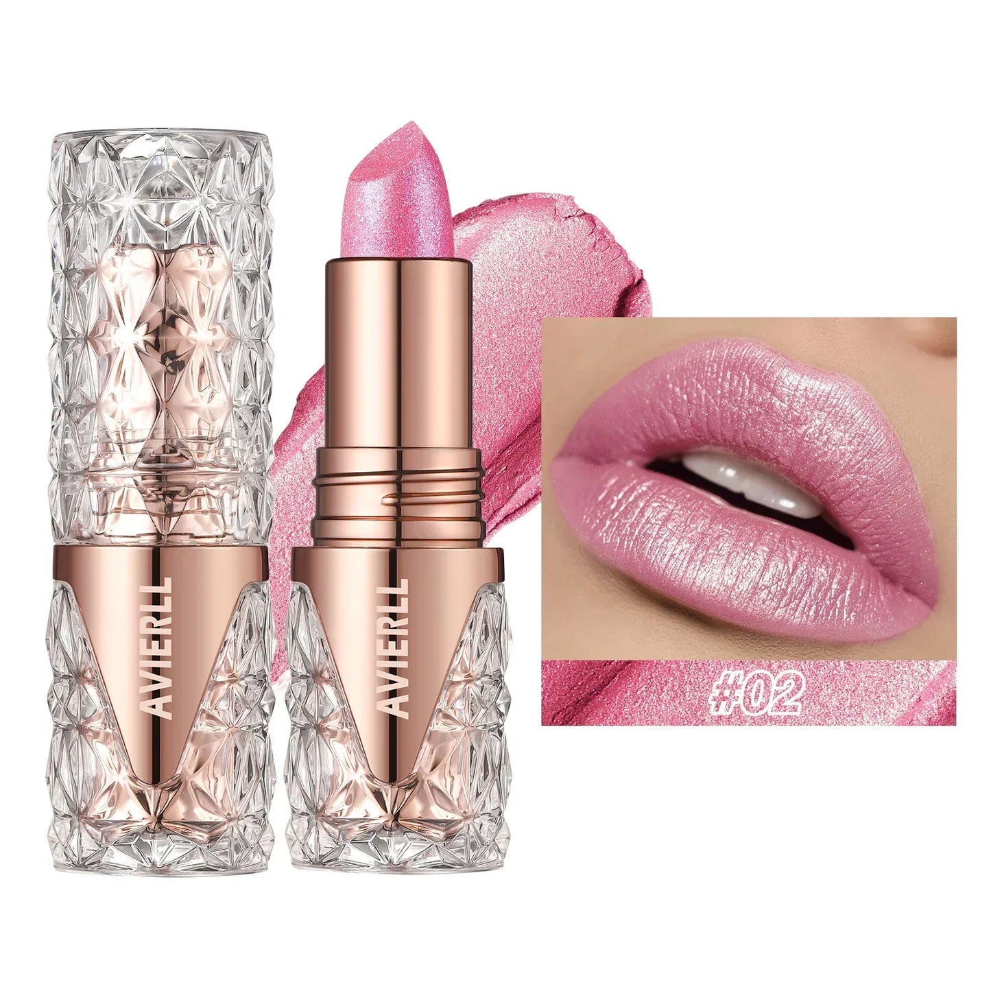 Quicksand Gold Glitter Lipstick - Moisturizing Long-Lasting Waterproof Lip Color