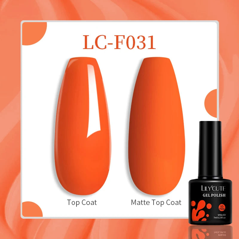 LILYCUTE 7ML Jelly Amber Gel Nail Polish - Semi Permanent UV Gel with Leopard Pattern Effect