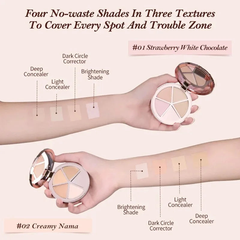 FLOWER KNOWS THE SWEETIE BEAR 4-Color Concealer Palette - Full Coverage Contouring