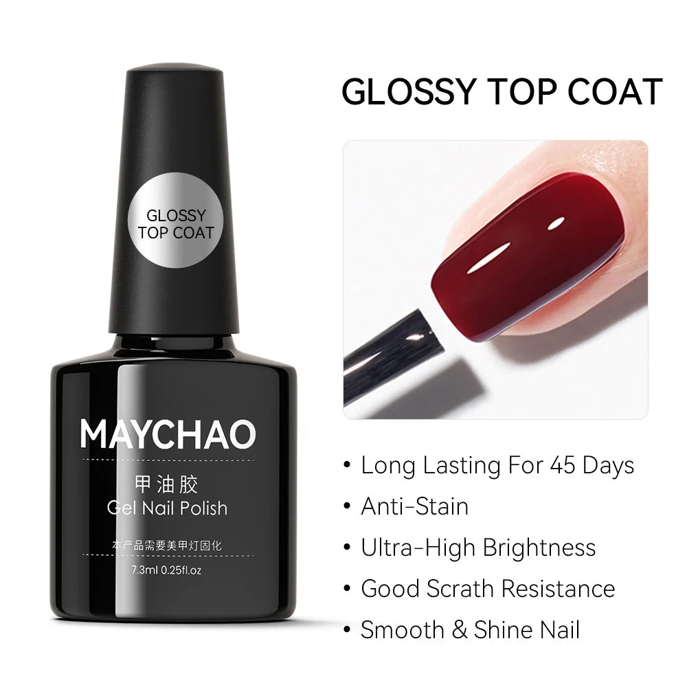 MAYCHAO Transparent Jelly Gel Nail Polish - 7.3ml Semi-Permanent UV LED Gel Varnish