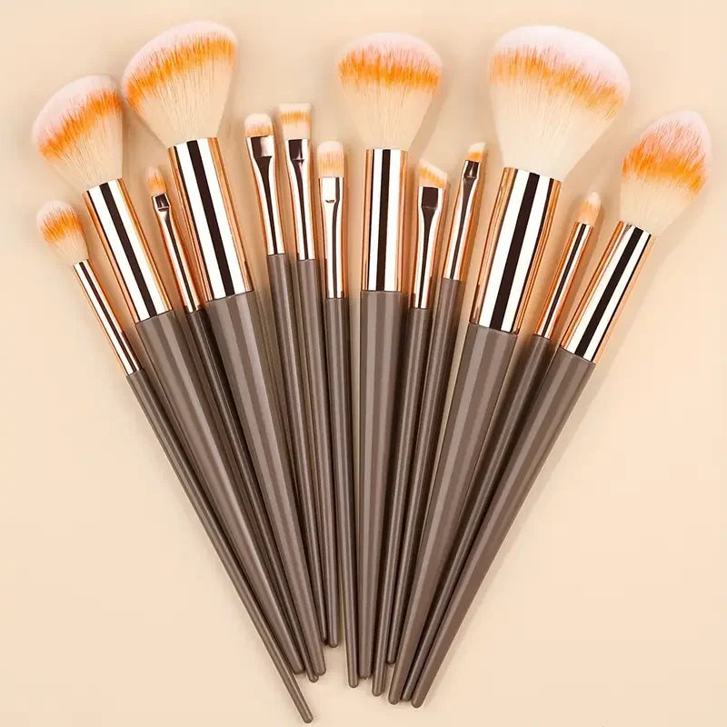 13 Piece Makeup Brush Set - Soft Fluffy Eye Shadow Foundation Blush Highlighter Collection