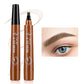 5 Colors Eyebrow Pen Waterproof - 4 Split Tip Tattoo Pen Liquid Black Makeup Pencil
