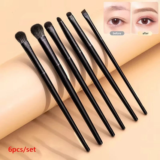 6-Piece Eye Makeup Brush Set - Professional Soft Contour Eyeshadow Brushes