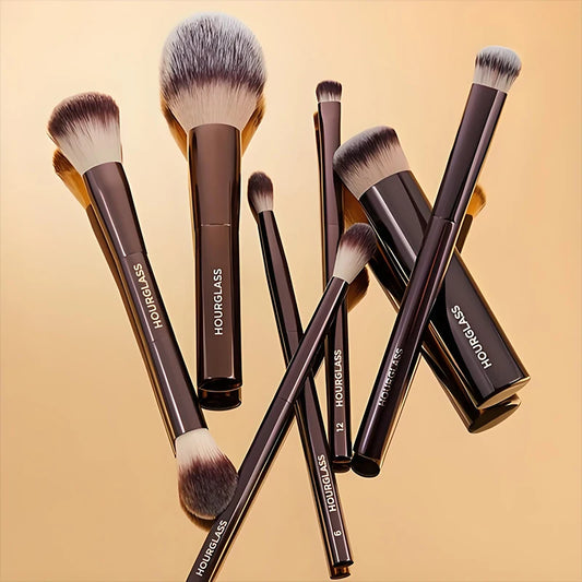 HOURGLASS Vegan Brush Travel Set - 7 Piece Eye and Face Brush Set with Bag