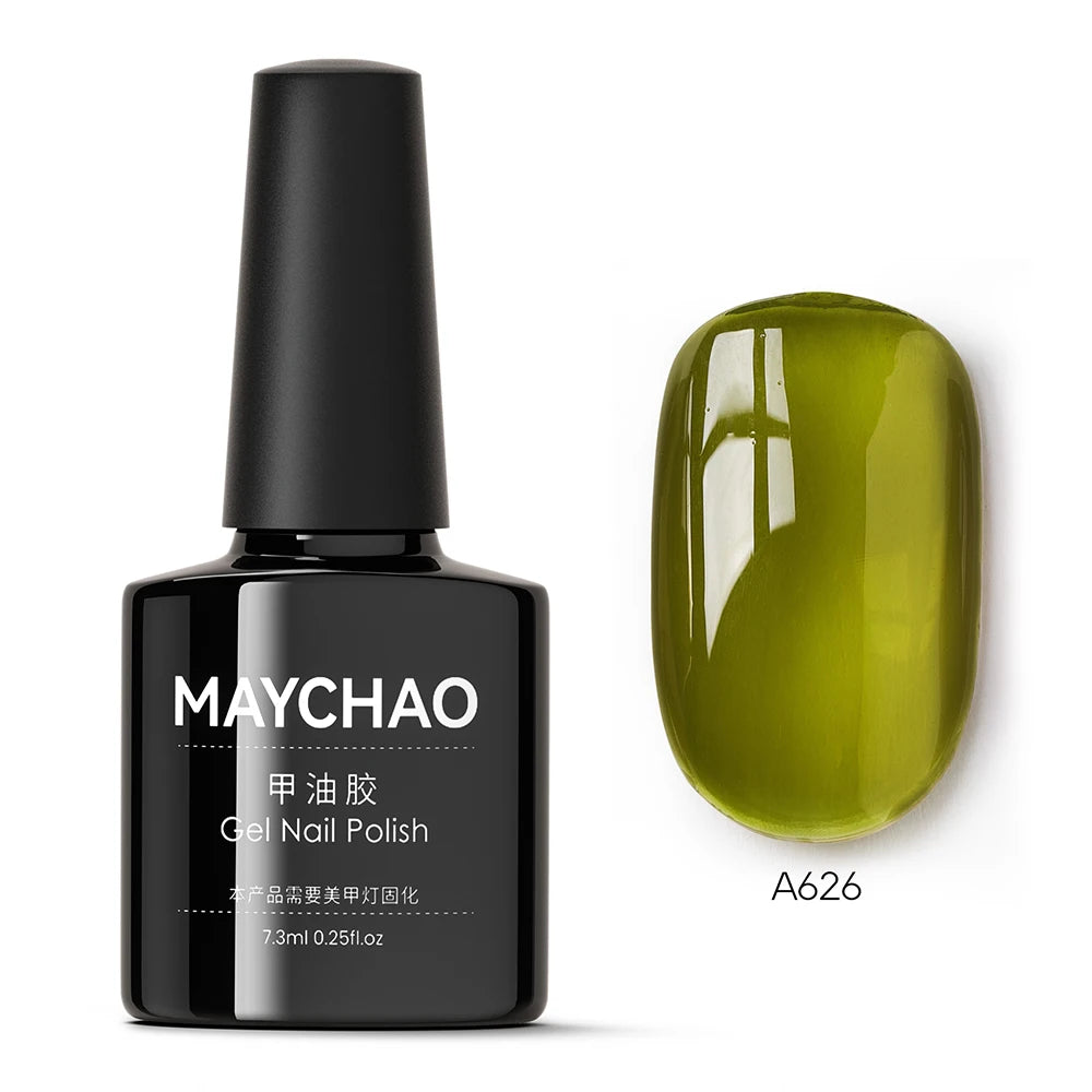 MAYCHAO Transparent Jelly Gel Nail Polish - 7.3ml Semi-Permanent UV LED Gel Varnish