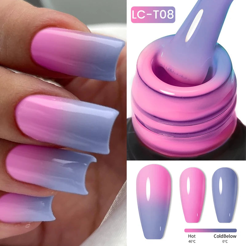 LILYCUTE 7ML Thermal Gel Nail Polish - Ultra-Thin Temperature Color Changing UV Gel