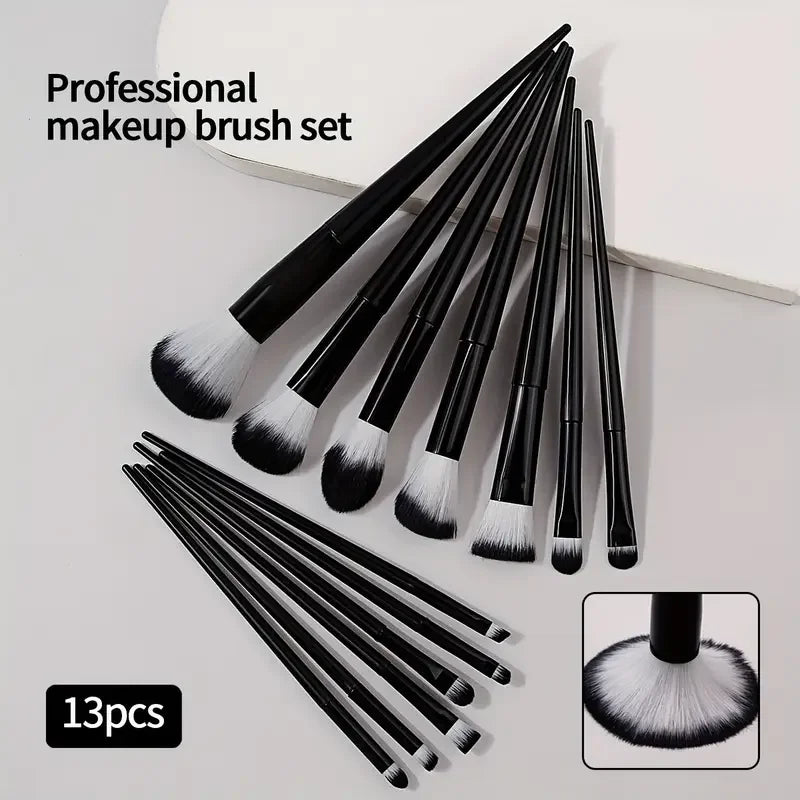 13 Piece Makeup Brush Set - Soft Fluffy Eye Shadow Foundation Blush Highlighter Collection