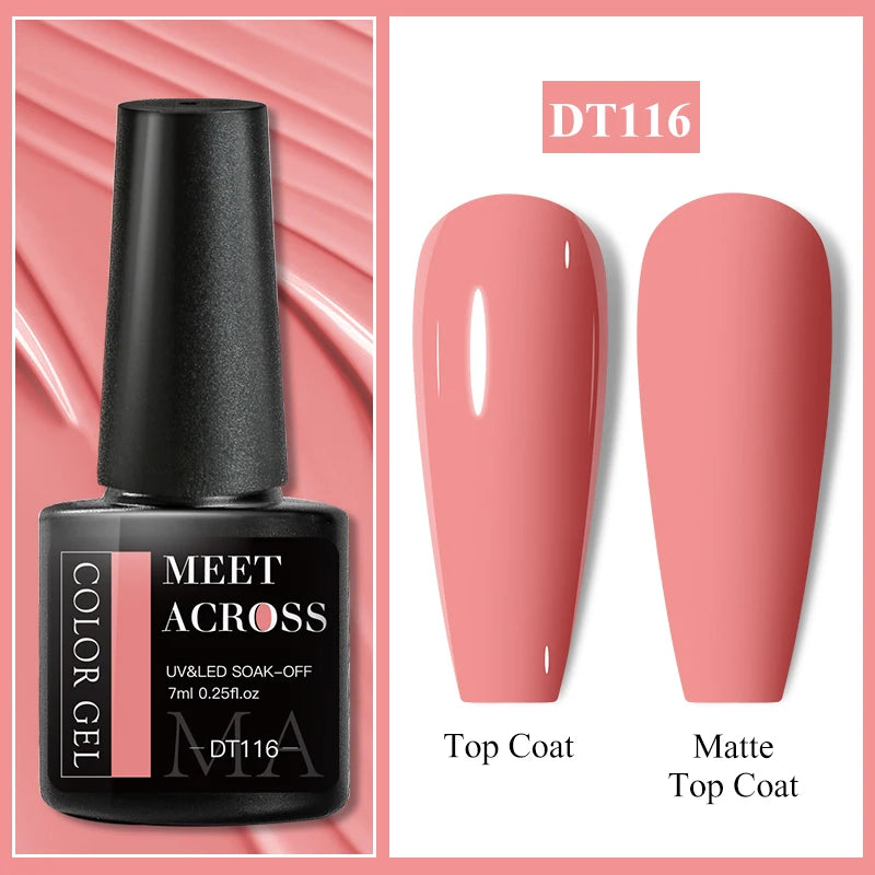 MEET ACROSS 7ml Wine Red Gel Nail Polish - Long-Lasting French Style Gel Varnish