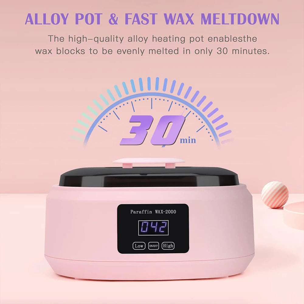 200W Digital Wax Heater - 2L Capacity Hair Removal Therapy Machine for Hands Feet and Body