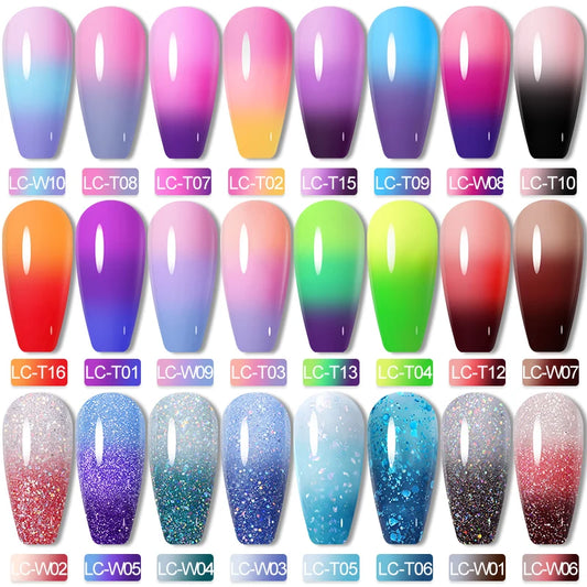 LILYCUTE 7ML Thermal Gel Nail Polish - Ultra-Thin Temperature Color Changing UV Gel