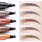5 Colors Eyebrow Pen Waterproof - 4 Split Tip Tattoo Pen Liquid Black Makeup Pencil