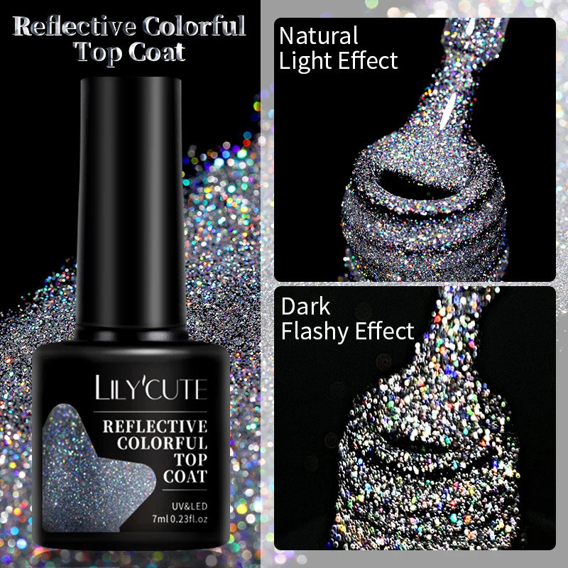 LILYCUTE 7ml 9D Cat Magnetic Gel Nail Polish - Iridescent Semi Permanent UV LED Gel Varnish