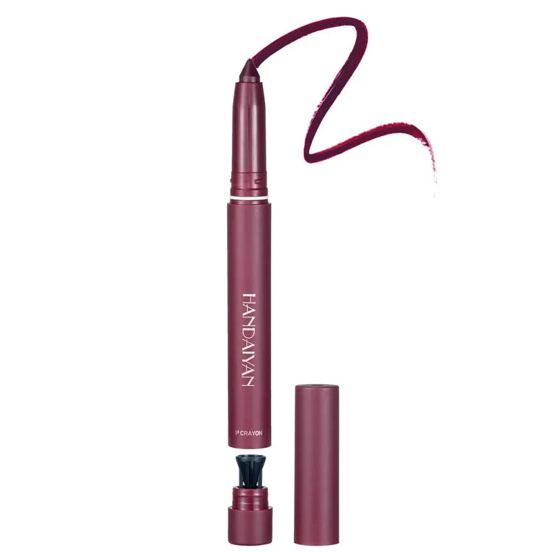 12 Colors Pink Velvet Matte Lipstick Pen - Waterproof Long-Lasting Lip Liner Pencil