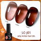LILYCUTE 7ML Jelly Amber Gel Nail Polish - Semi Permanent UV Gel with Leopard Pattern Effect