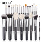 BEILI Black Makeup Brush Set - 30 Piece Professional Natural Goat Fiber Hair Set