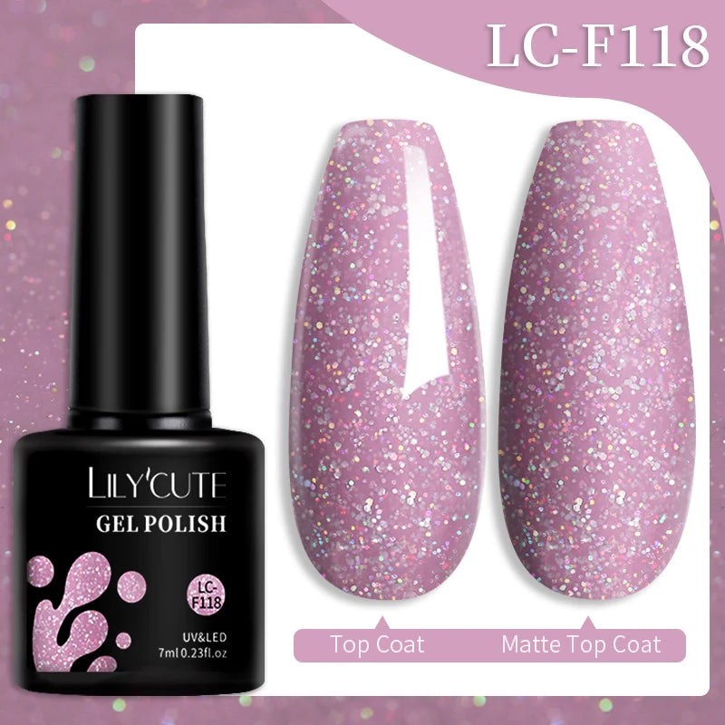 LILYCUTE 7ml 9D Cat Magnetic Gel Nail Polish - Iridescent Semi Permanent UV LED Gel Varnish