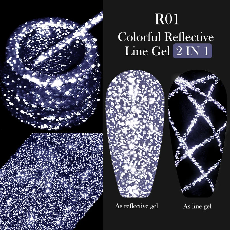 LILYCUTE 5ML Metallic Painting Liner Gel - Super Bright Gold Silver Mirror Drawing Gel