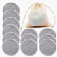 Reusable Bamboo Makeup Remover Pads - 12 Piece Washable Rounds Cleansing Facial Cotton