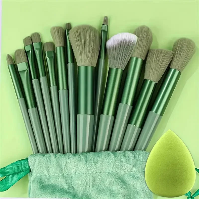 13 Piece Makeup Brush Set - Soft Fluffy Eye Shadow Foundation Blush Highlighter Collection