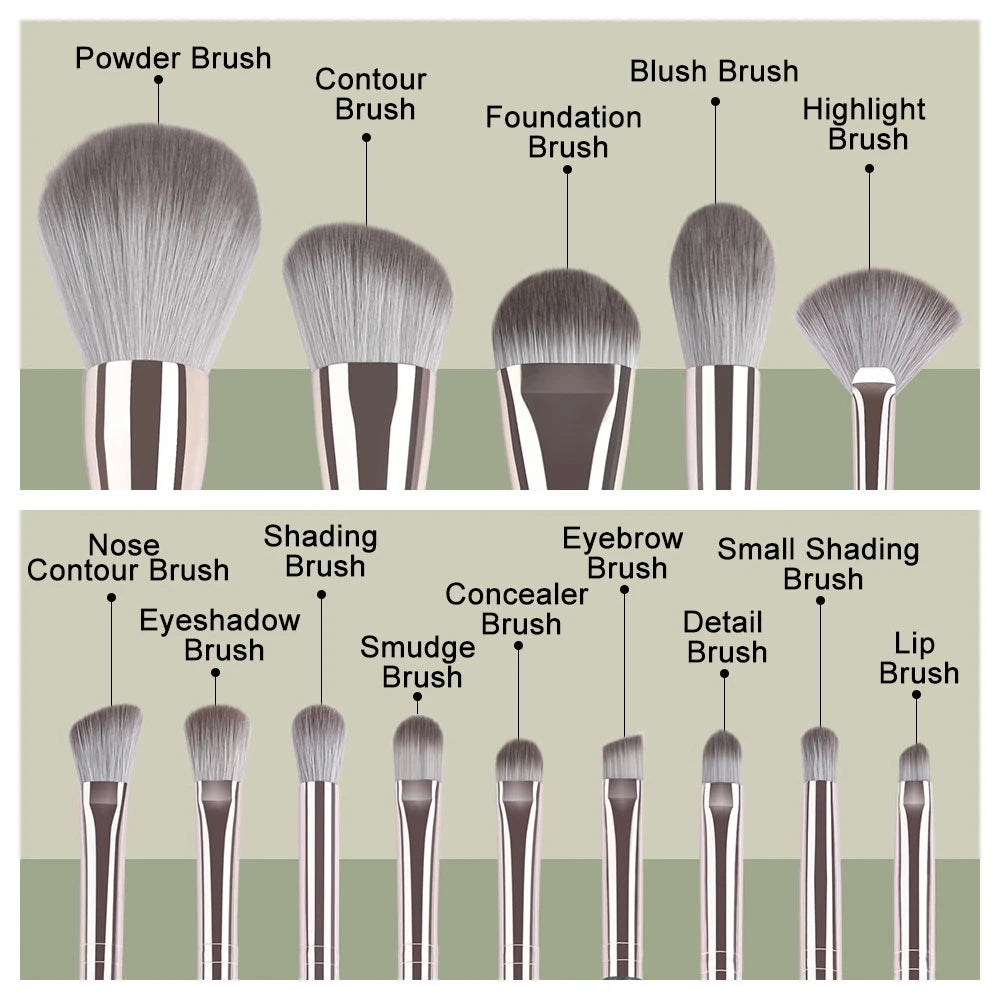JTFIL Makeup Brushes Set - 14 Piece Soft Fluffy Cosmetic Brush Collection