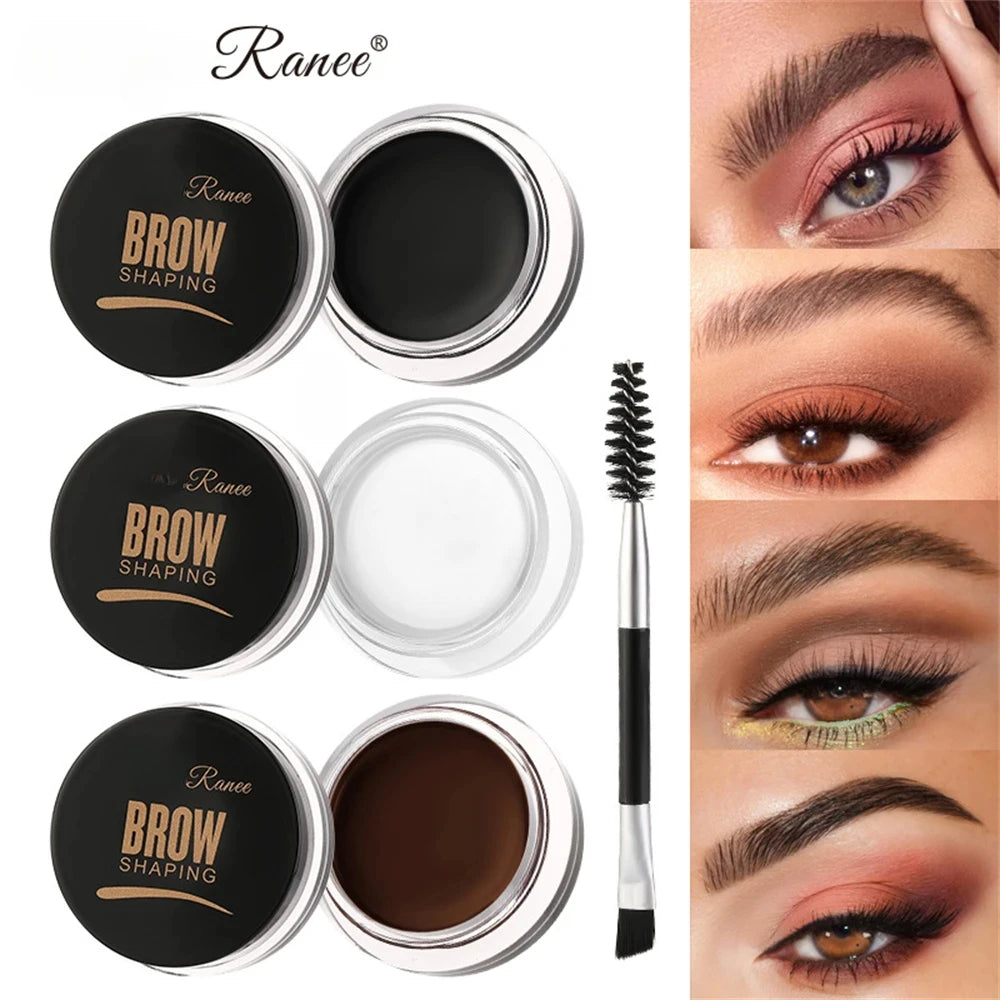 Matte Brown Black Wild Eyebrow Cream - 3D Natural Tint Gel Wax Waterproof Lasting
