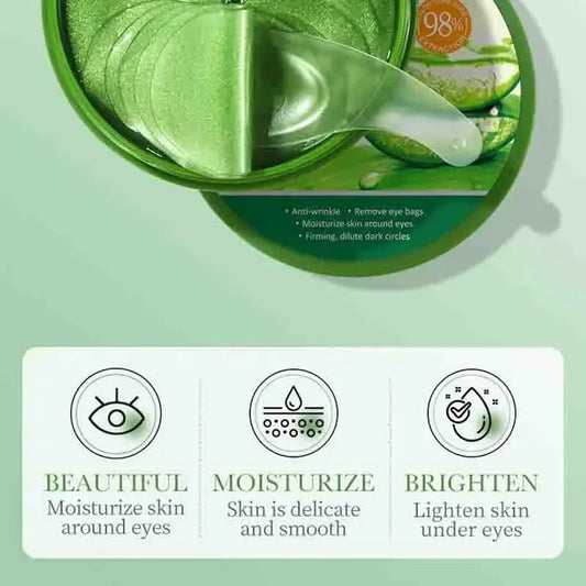 60pcs Aloe Vera Collagen Eye Mask - Anti Dark Circles and Eye Bags Removal Patches