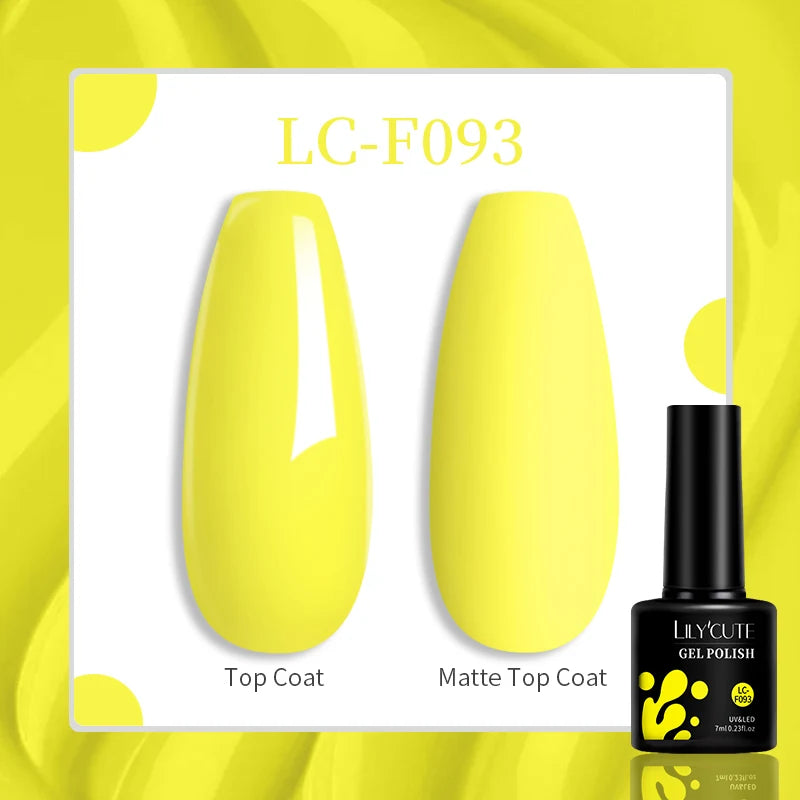LILYCUTE 7ML Jelly Amber Gel Nail Polish - Semi Permanent UV Gel with Leopard Pattern Effect