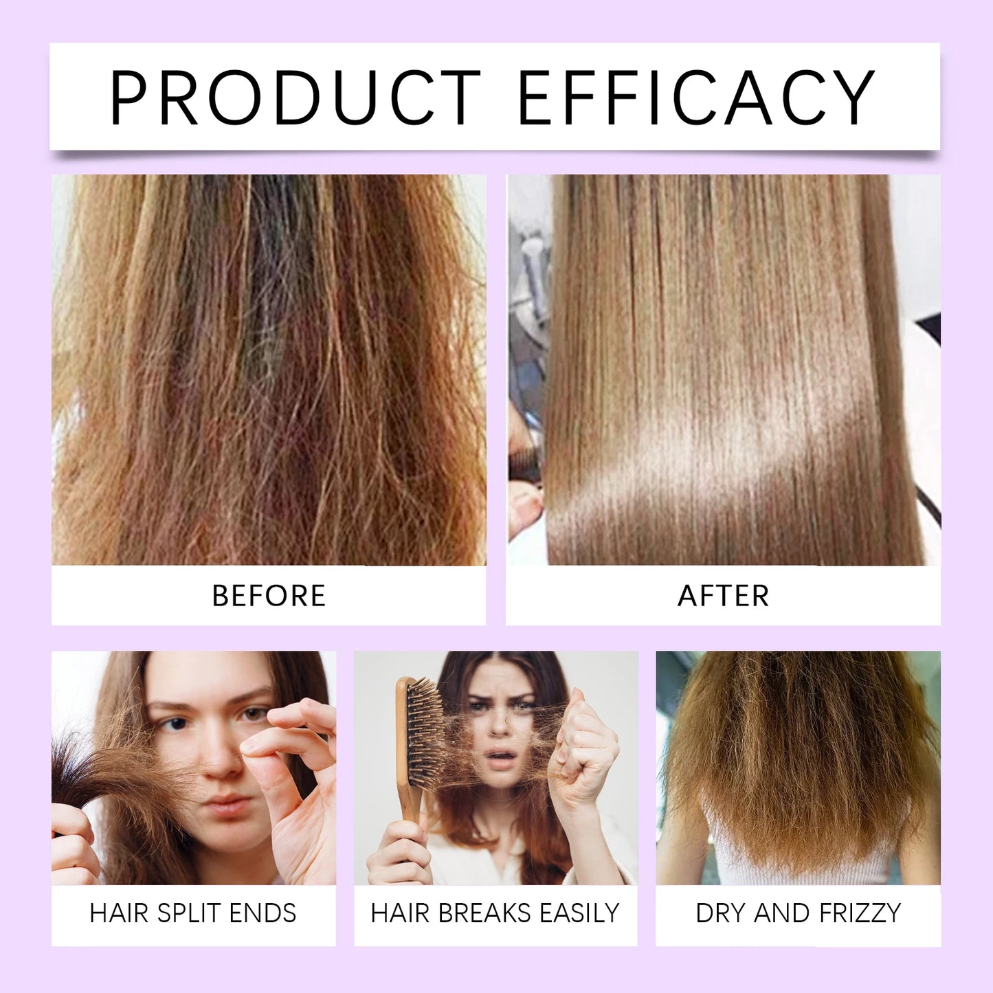 Purple Keratin Hair Mask - Deep Repair Treatment for Damaged, Frizzy & Blonde Hair